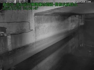 水利署水資源 新北市政府水利局(智慧防汛) 淡水區竹圍捷運站箱涵水位畫面 距離1.9公里